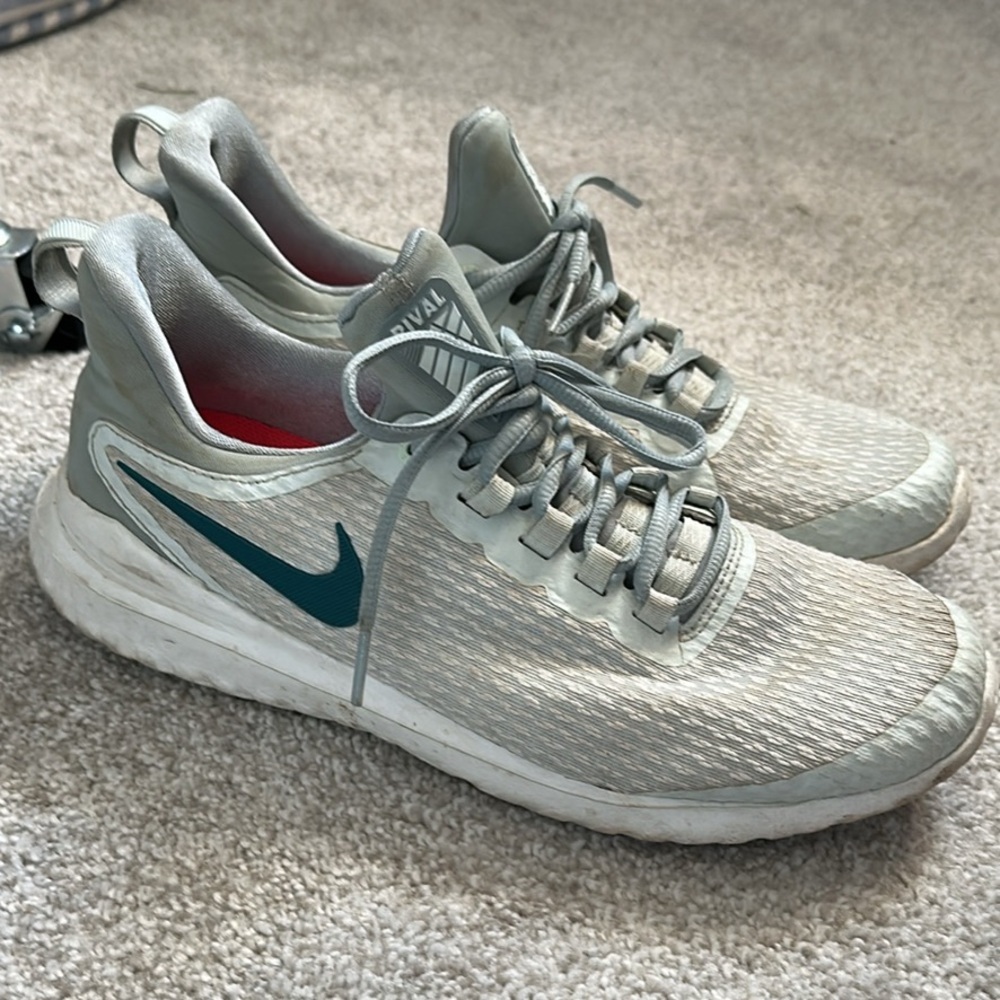 Nike Gray and Teal Running Shoes